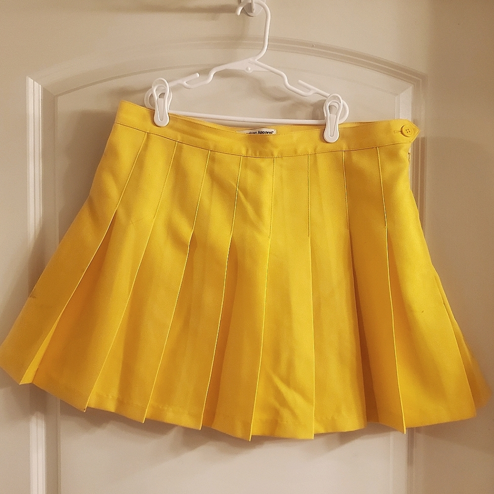 Yellow Pleated Skirt